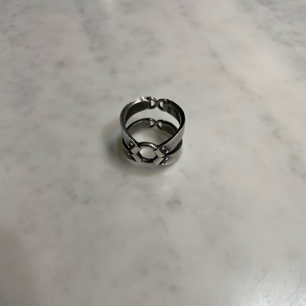 Domina Brand Sterling Silver Hog tie Ring Size 5.5